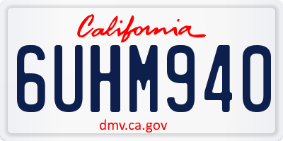 CA license plate 6UHM940