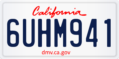 CA license plate 6UHM941