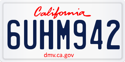 CA license plate 6UHM942