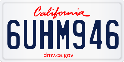 CA license plate 6UHM946