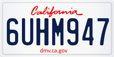 CA license plate 6UHM947