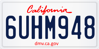 CA license plate 6UHM948