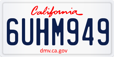 CA license plate 6UHM949