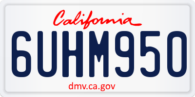 CA license plate 6UHM950