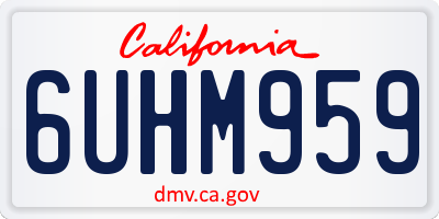 CA license plate 6UHM959