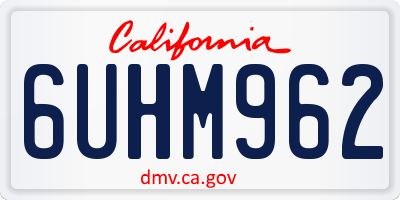 CA license plate 6UHM962