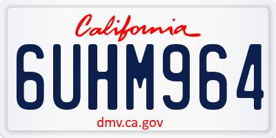 CA license plate 6UHM964