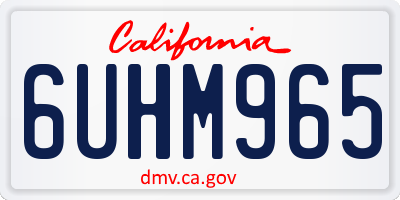 CA license plate 6UHM965