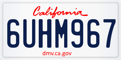 CA license plate 6UHM967