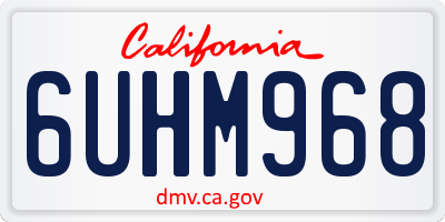 CA license plate 6UHM968