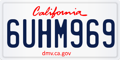 CA license plate 6UHM969