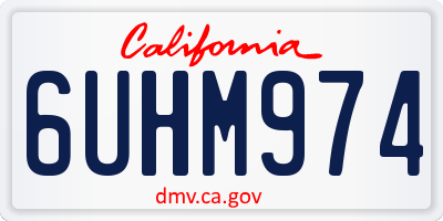 CA license plate 6UHM974