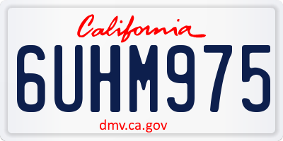 CA license plate 6UHM975