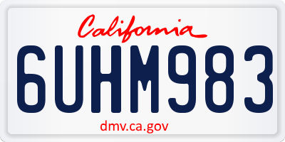 CA license plate 6UHM983
