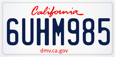 CA license plate 6UHM985