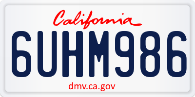 CA license plate 6UHM986