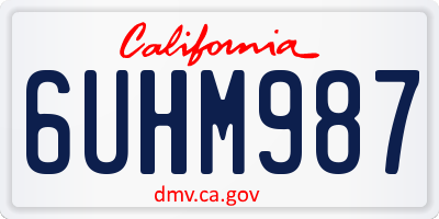 CA license plate 6UHM987