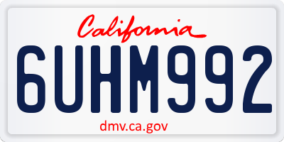 CA license plate 6UHM992