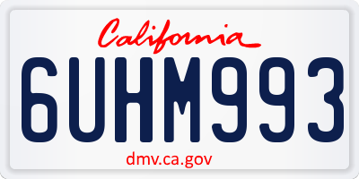 CA license plate 6UHM993