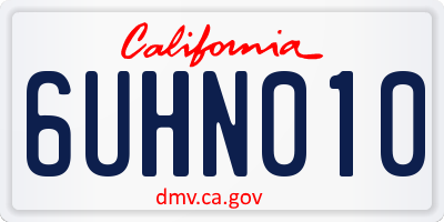 CA license plate 6UHN010
