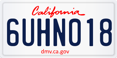 CA license plate 6UHN018