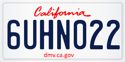 CA license plate 6UHN022