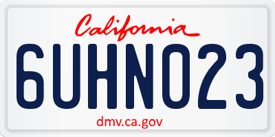 CA license plate 6UHN023