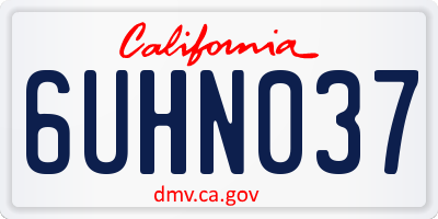 CA license plate 6UHN037