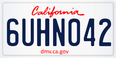CA license plate 6UHN042