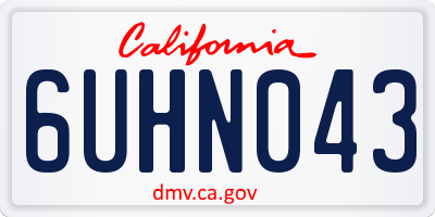 CA license plate 6UHN043