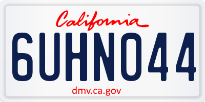 CA license plate 6UHN044