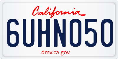 CA license plate 6UHN050