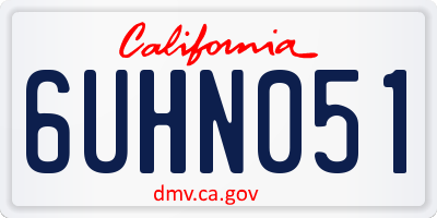 CA license plate 6UHN051
