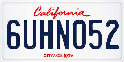 CA license plate 6UHN052