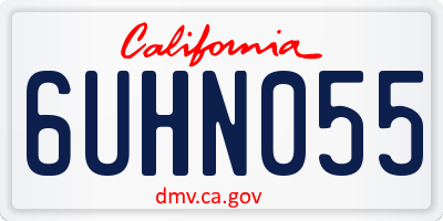 CA license plate 6UHN055