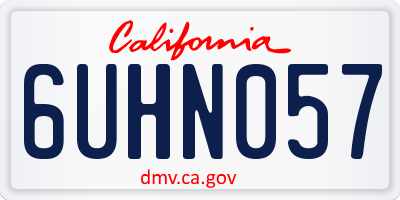 CA license plate 6UHN057