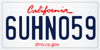 CA license plate 6UHN059