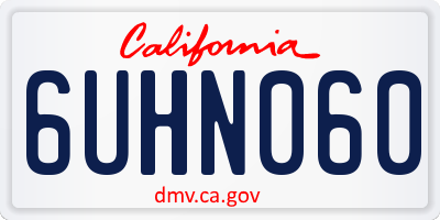 CA license plate 6UHN060