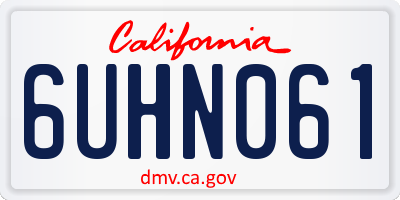 CA license plate 6UHN061
