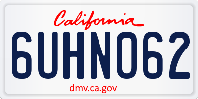 CA license plate 6UHN062