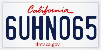 CA license plate 6UHN065