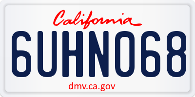 CA license plate 6UHN068