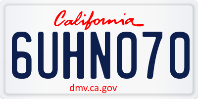 CA license plate 6UHN070