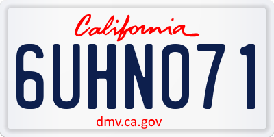 CA license plate 6UHN071