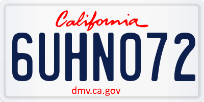 CA license plate 6UHN072