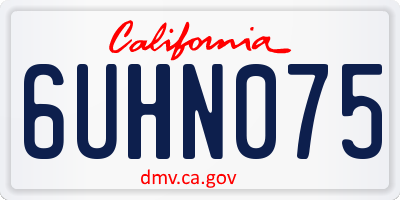 CA license plate 6UHN075