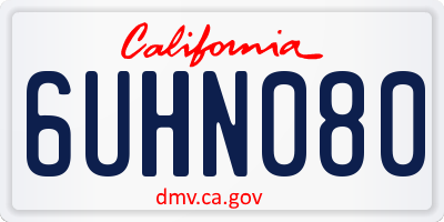 CA license plate 6UHN080