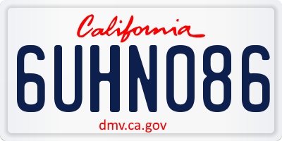 CA license plate 6UHN086