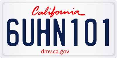 CA license plate 6UHN101