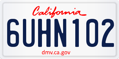 CA license plate 6UHN102